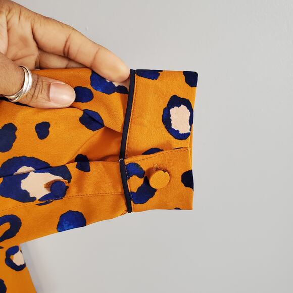 3.1 Phillip Lim By Target Orange Blue Cheetah Print Lightweight Jacket Size S - Picture 4 of 8